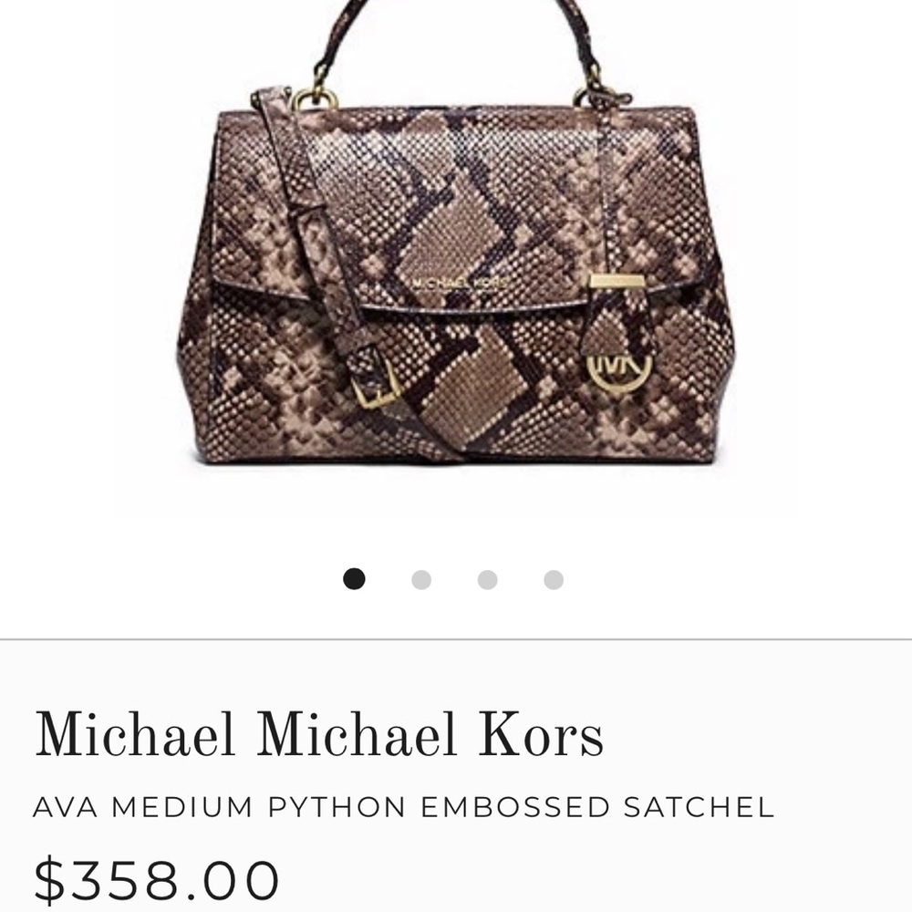 Nwot Michael Kors Ava Phyton Embossed Leather View 2